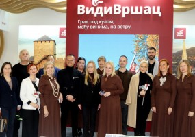 Aleksandar Daskalov sa saradnicima ugostio je gradonačelnicu Vršca na 47. Sajmu turizma u Beogradu