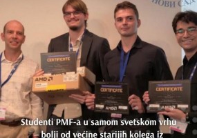 Tim PMF-a: Luka Kurešević, Jovan Zdravković, Marjan Martinov i Lazar Jeromela, uz mentorstvo doc. dr Stefana Nikolića
